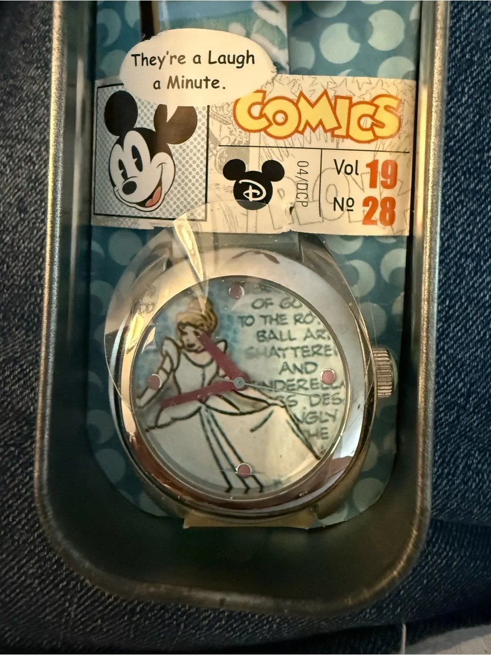 Disney Cinderella at the Ball Comic Dial Watch — Blue with Pink Hands
